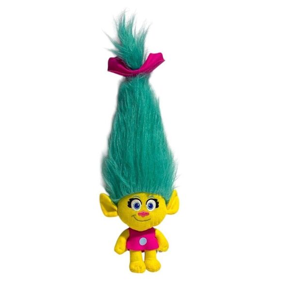 Trolls SMIDGE TROLL W/ LARGE TURQUOISE HAIR 18" Plush STUFFED ANIMAL Toy - Picture 1 of 5